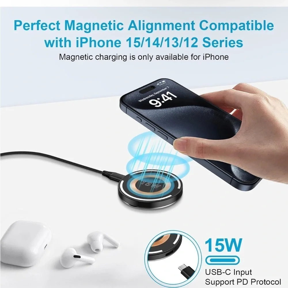 Magnetic Wireless Charger 2 Pack - Black and White